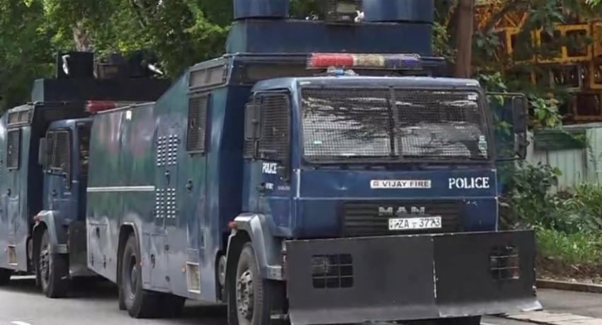 Water cannons fired at protesters in Jaffna